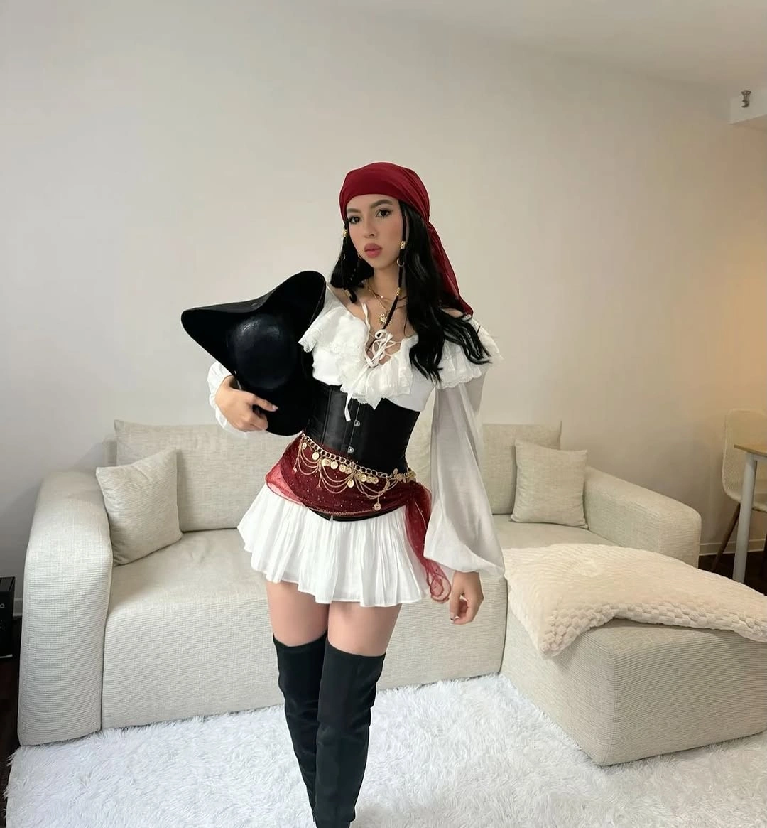 best halloween costume ideas 2026 Dark Hair Pirate With Romantic Details