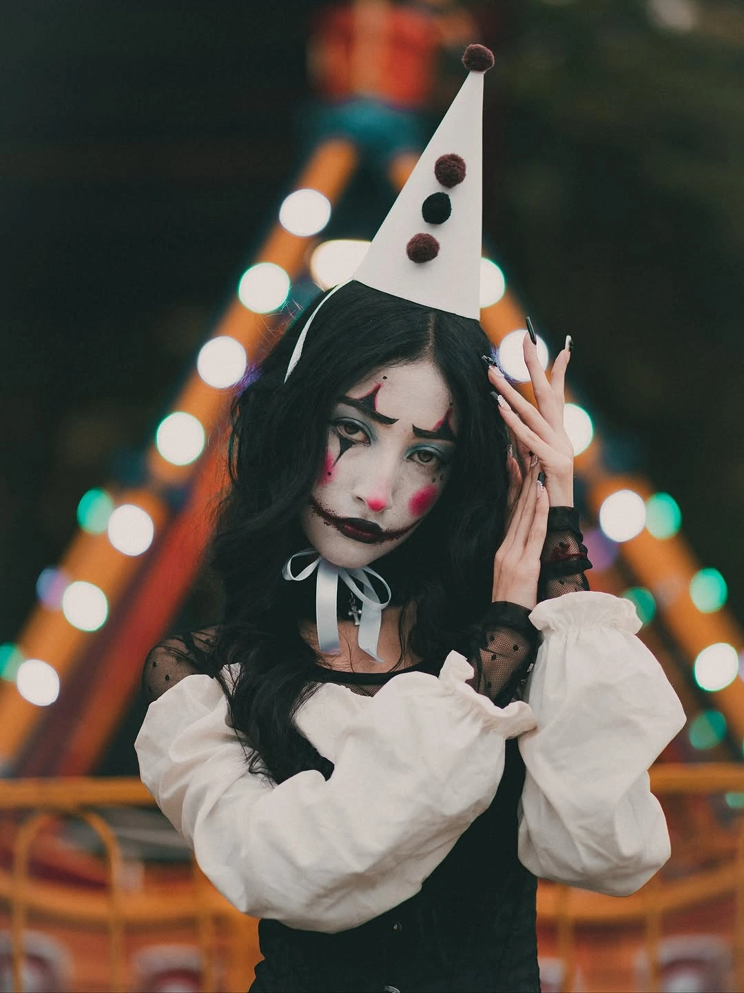 best halloween costume ideas 2026 Monochrome Pierrot With a Creepy Edge