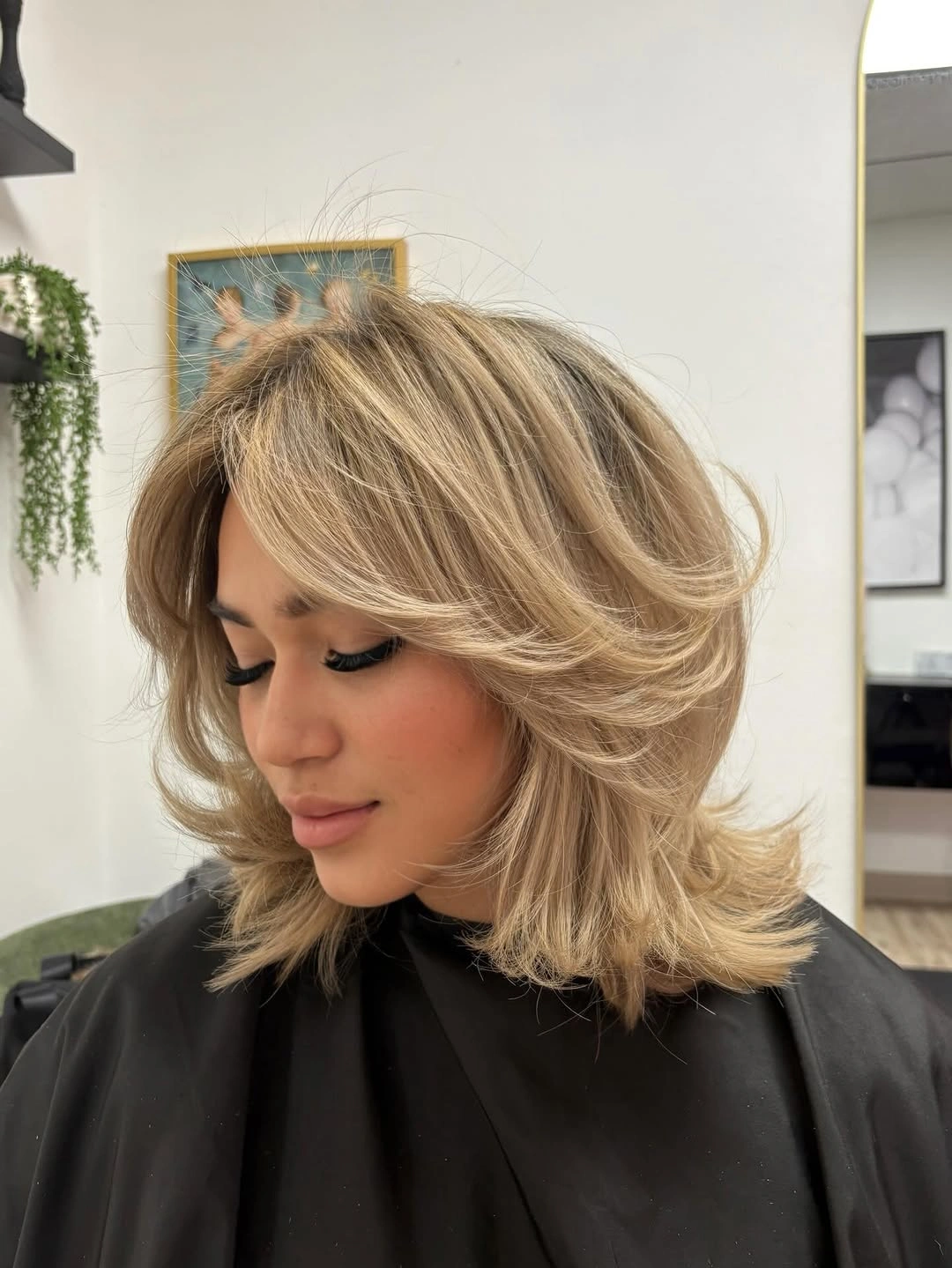 bob with layers haircut Airy Blonde Layers With Seventies Movement