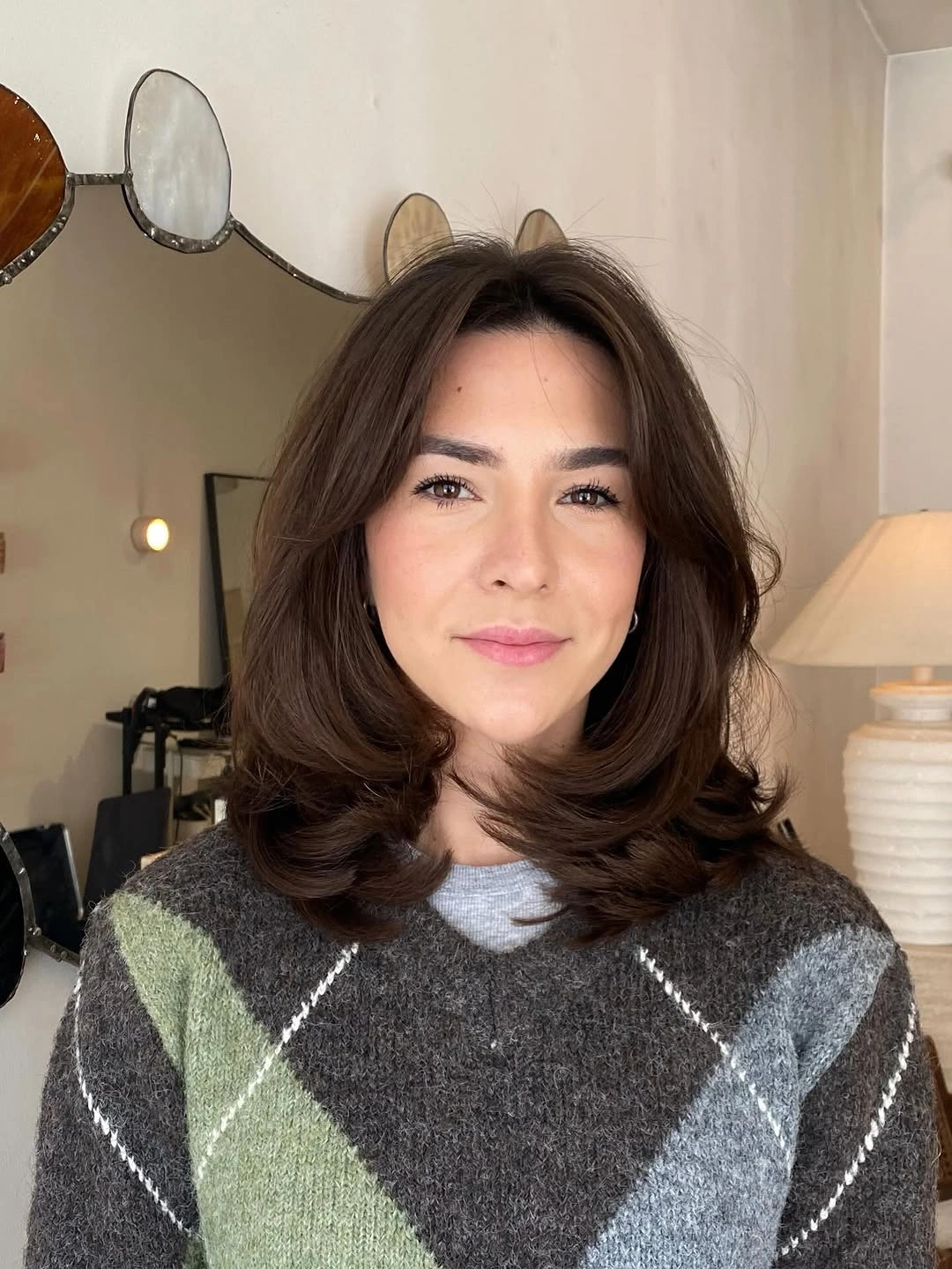 bob with layers haircut - Medium Brown Bob With Face-Framing Movement