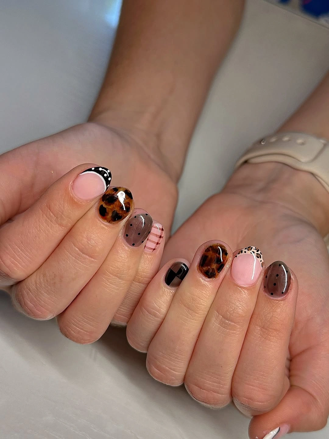 brown fall nails 2026 Mixed Brown Patterns For Short Nails