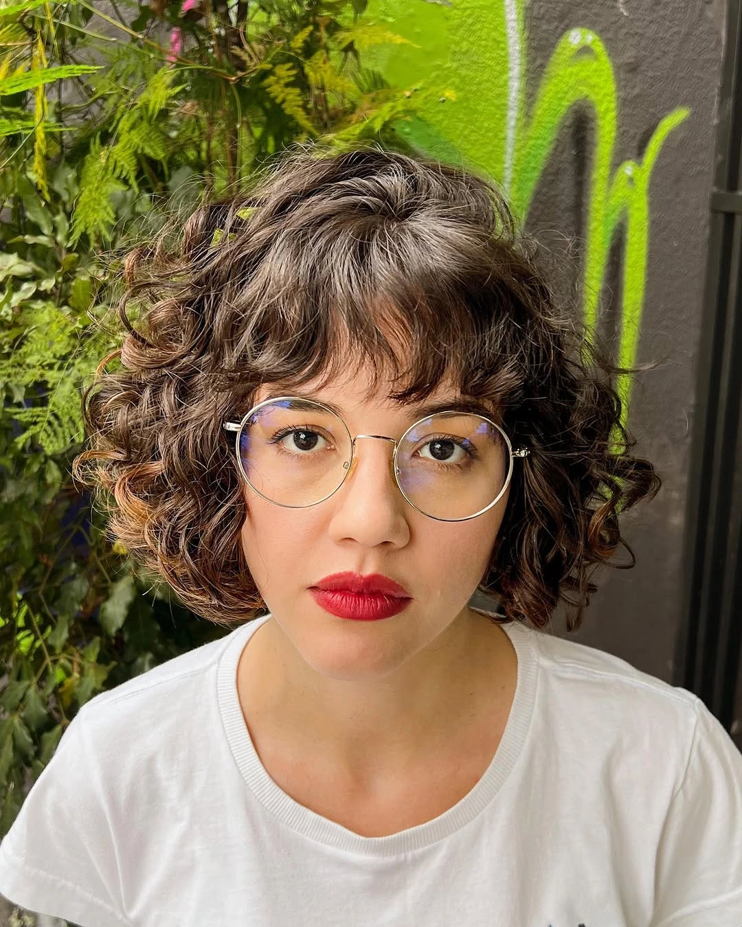 curly bob haircut Wavy Bob With Wispy Bangs