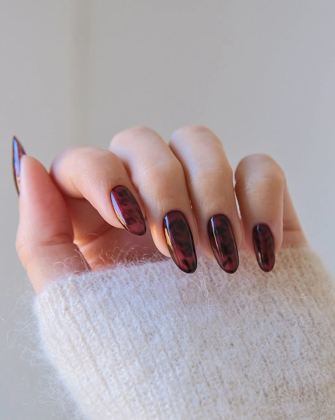 fall dark nail shadow ideas 2026 Black Cherry Shadow Nails
