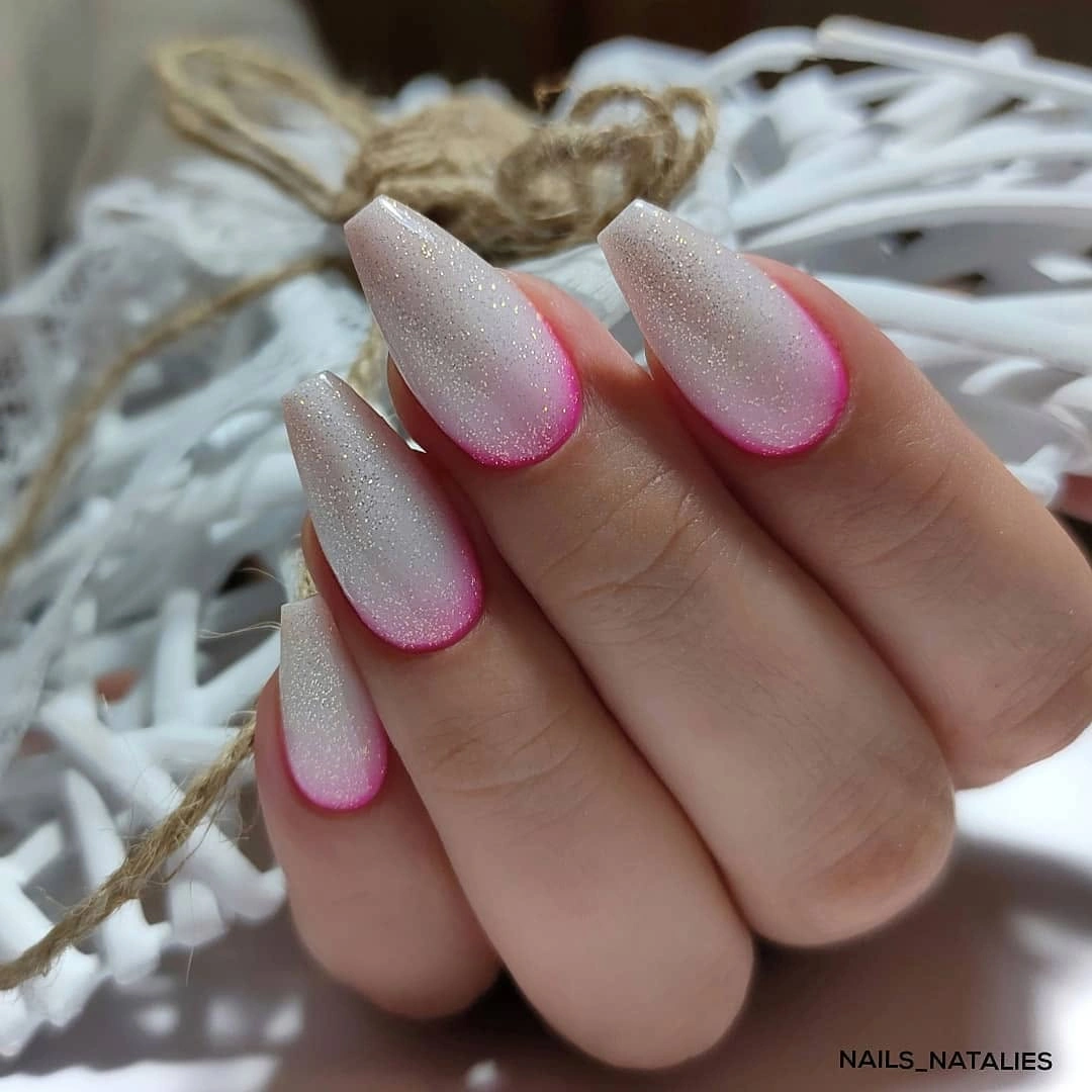 fall dip nails 2026 Frosted White Ombre Nails