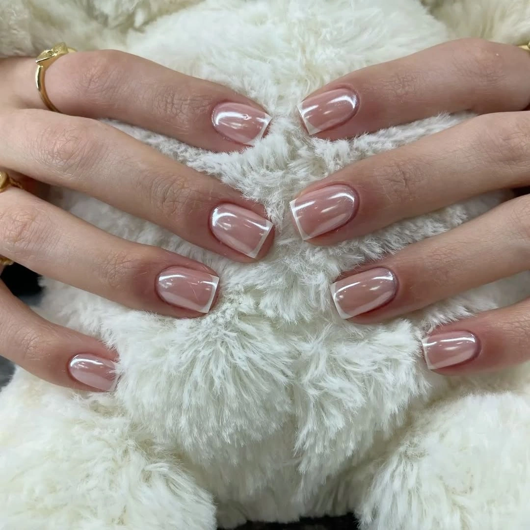 fall french nails 2026 Minimal Short French Gloss