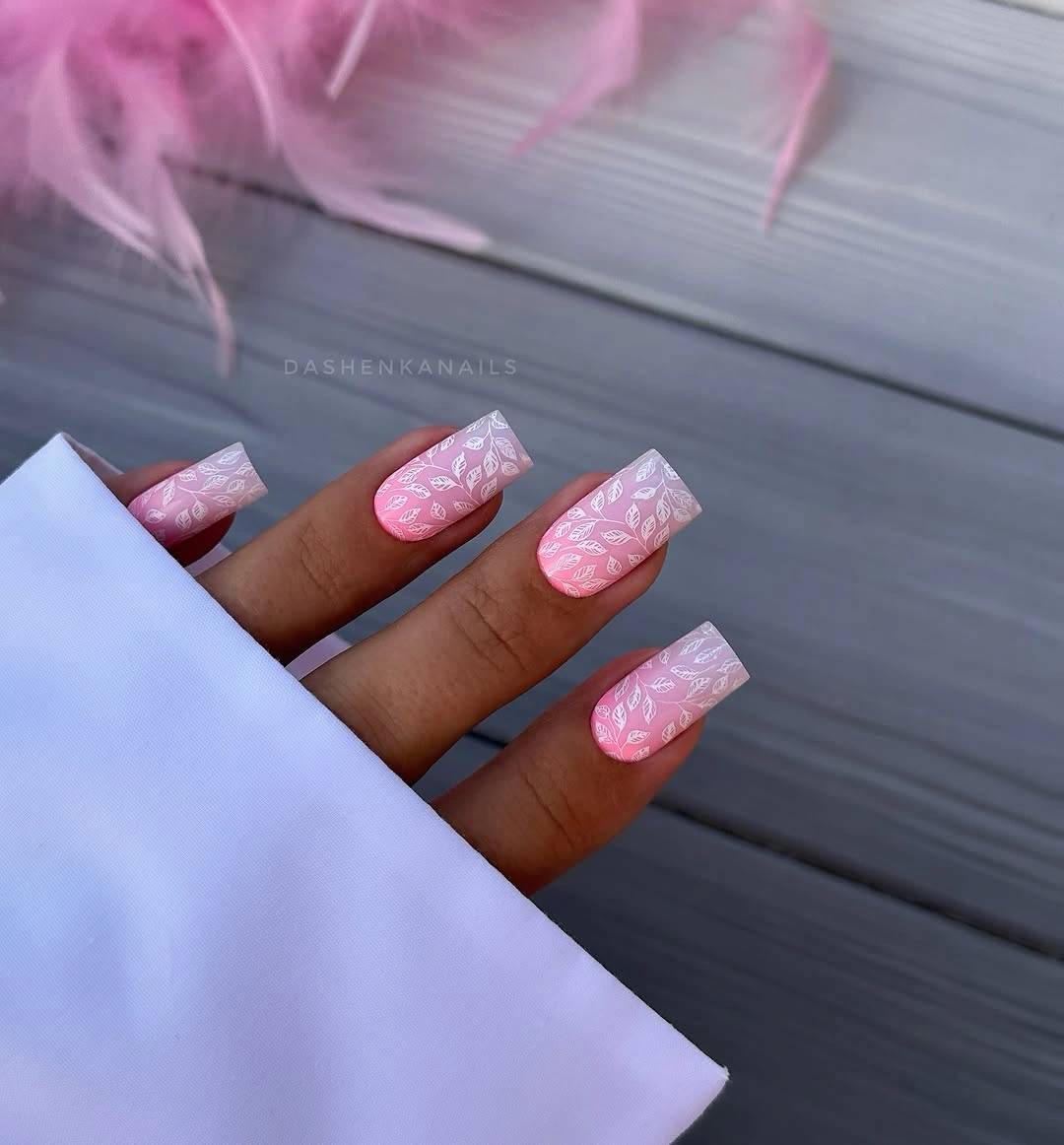 fall mid length nails 2026 Blush Pink Botanical Charm