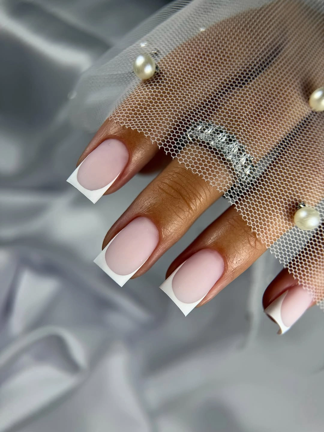 fall mid length nails 2026 Classic Square French Elegance