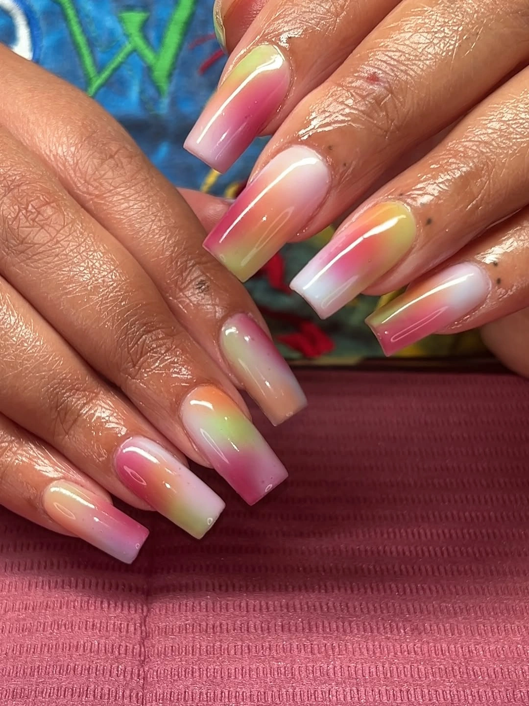 fall nail designs square shape 2026 Soft Aura Square Fade