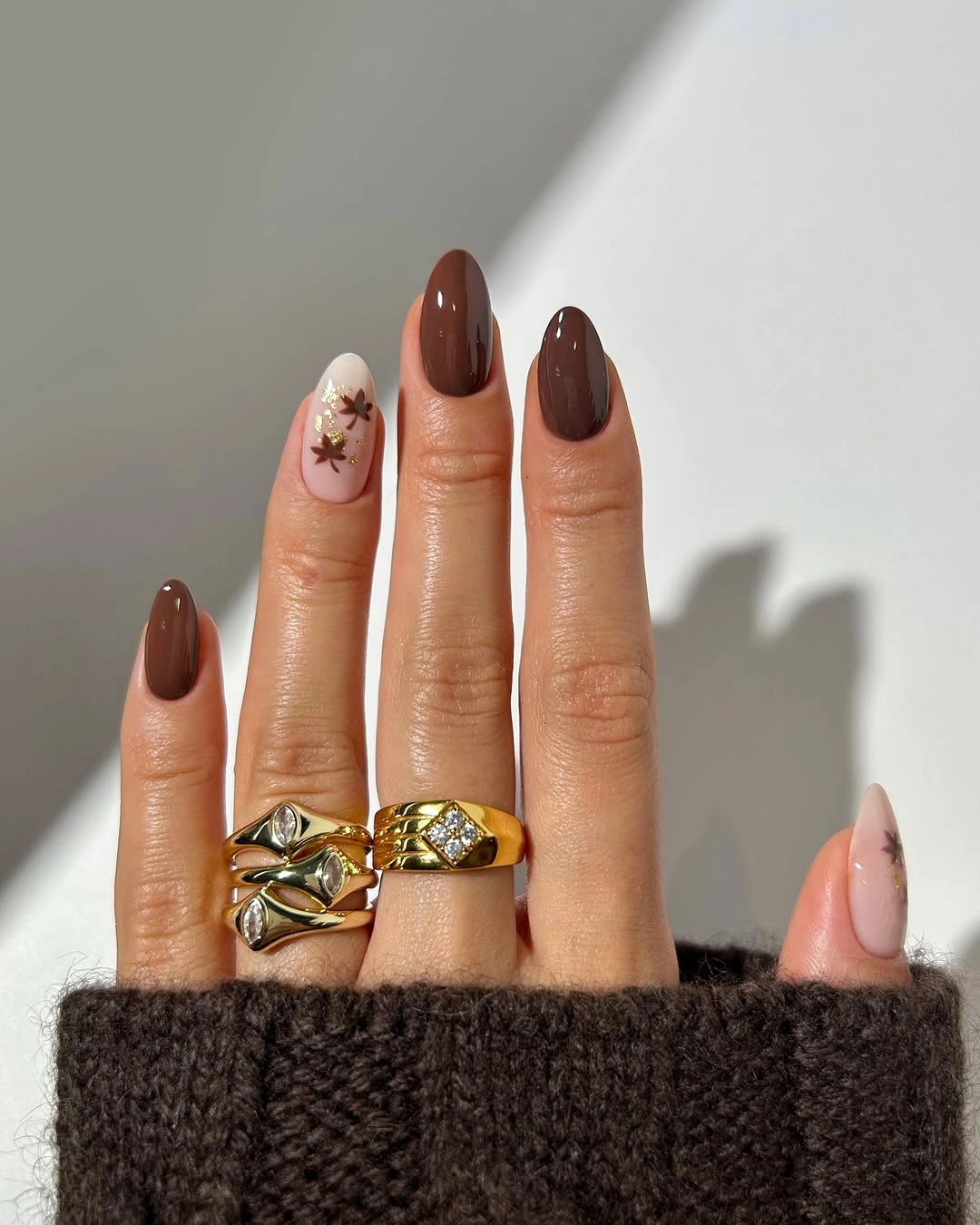 fall nail trends 2026 Glossy Chocolate Brown Elegance
