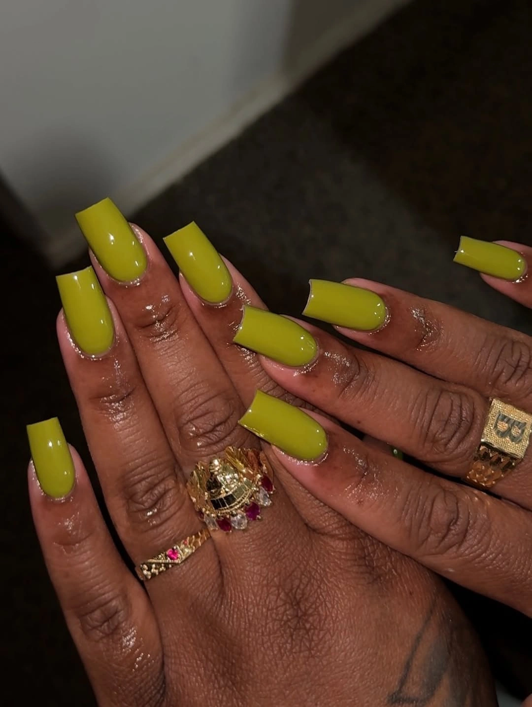 fall nails colors for dark skin Bright Chartreuse For A Bold Early Fall Manicure