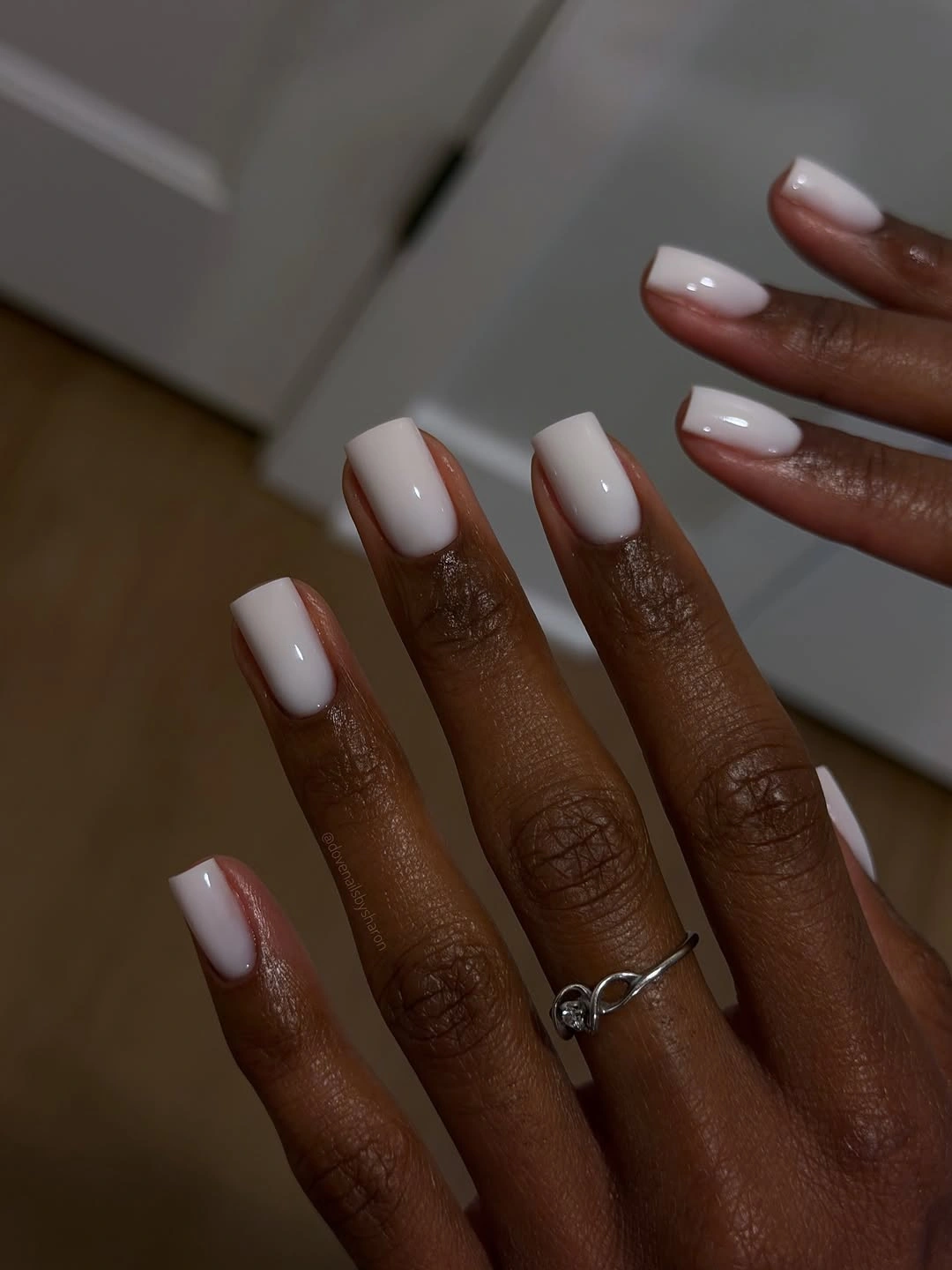fall nails colors for dark skin Clean White Square Nails