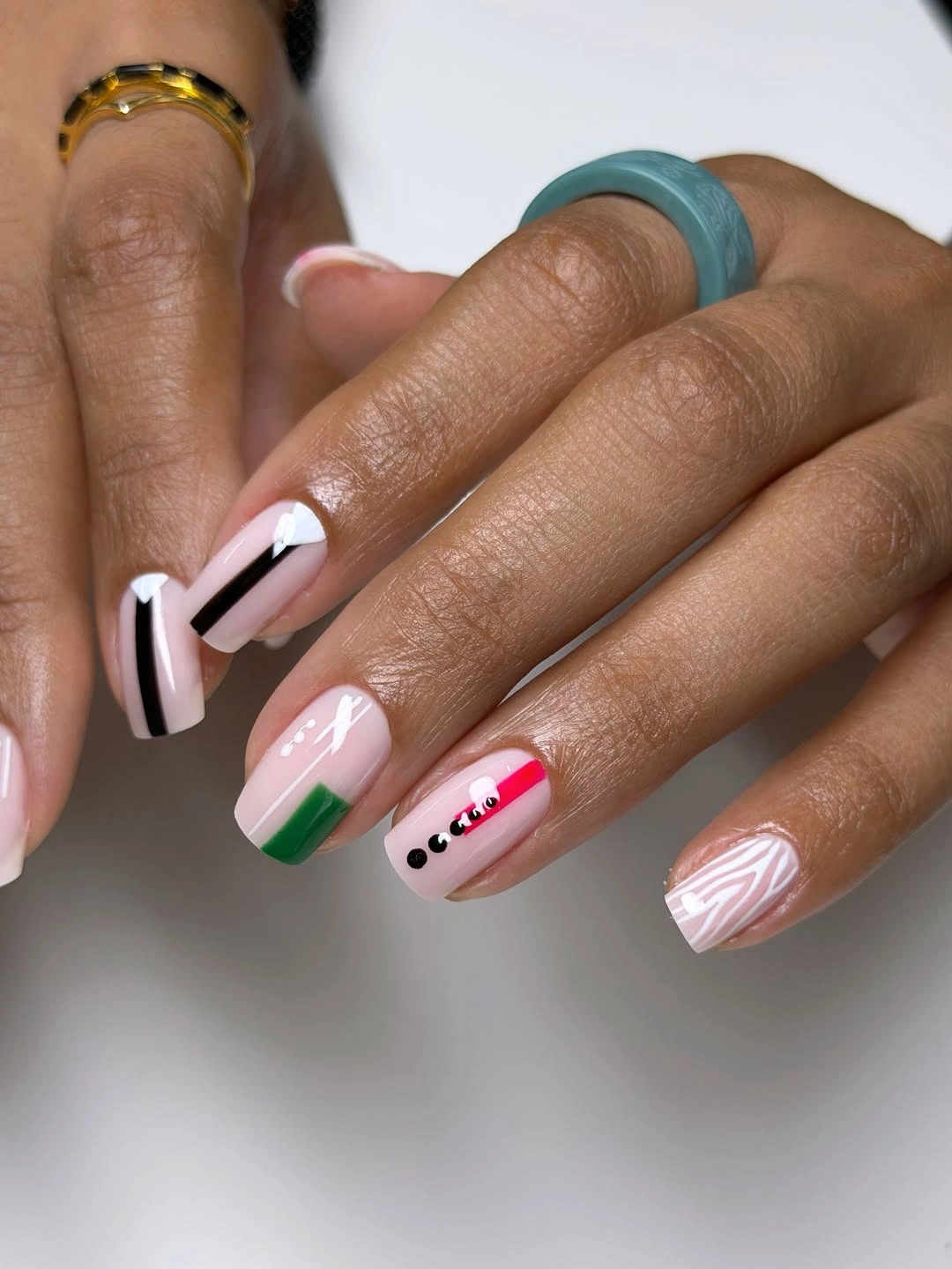 fall nails for dark skin 2026 Playful Modern Graphic Nails