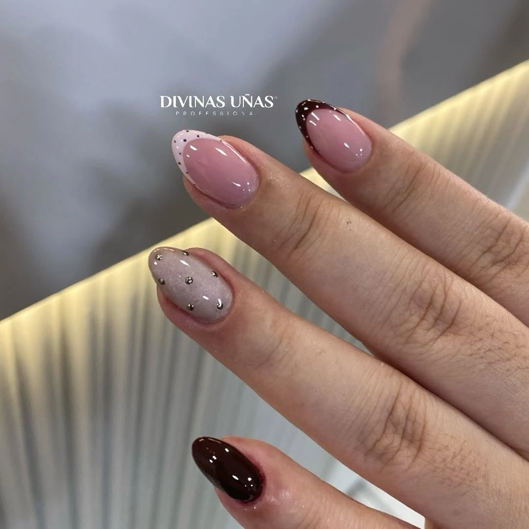 fall nails for olive skin tone 2026 Chocolate Micro French Nails