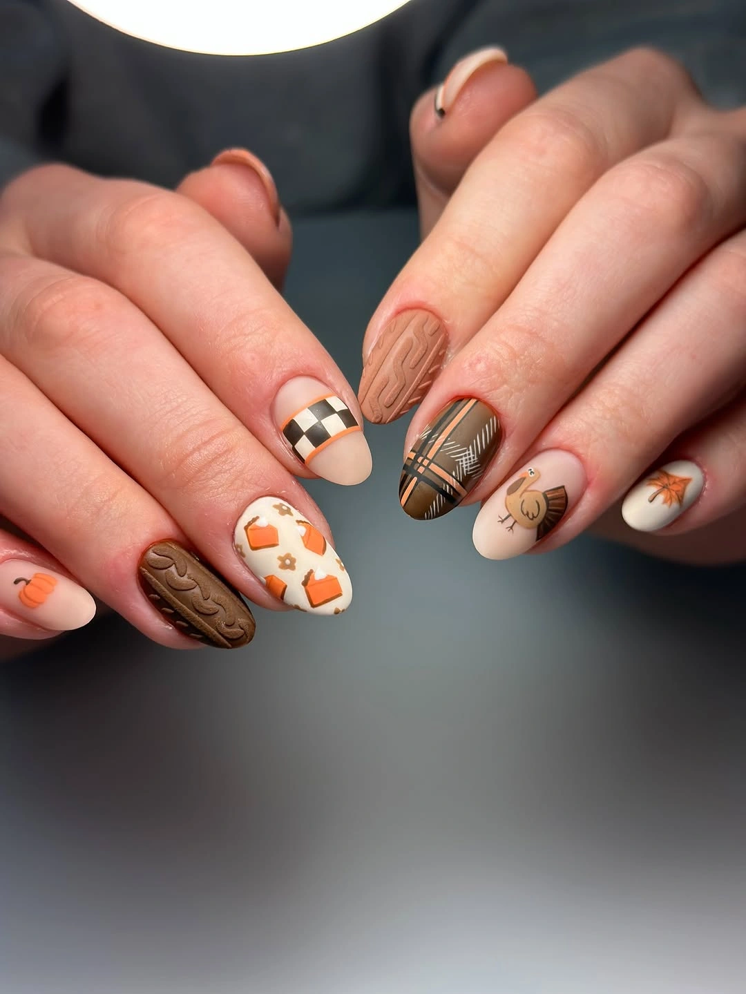 fall nails with pumpkins 2026 Cozy Thanksgiving Mix and Match