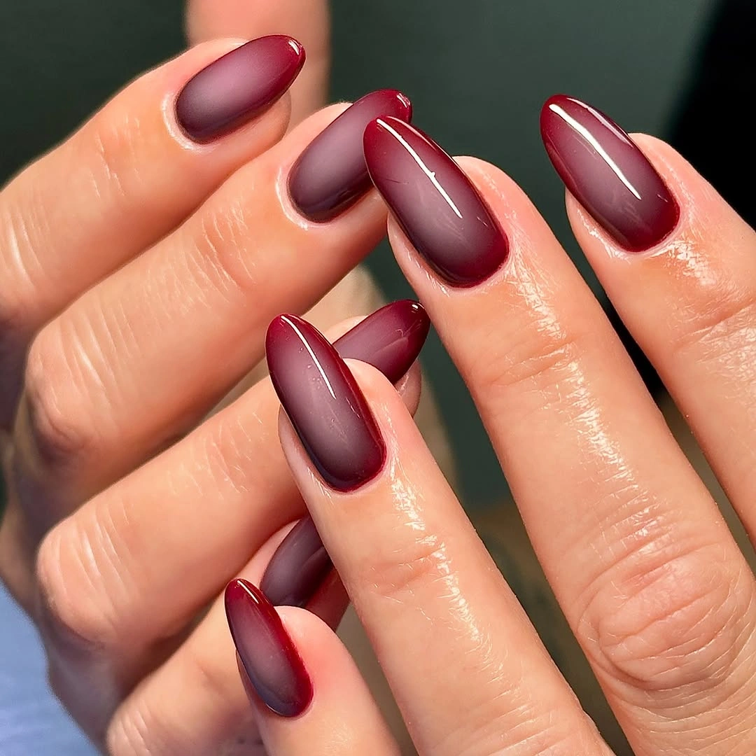fall red nails 2026 Soft Velvet Burgundy With A Modern Finish