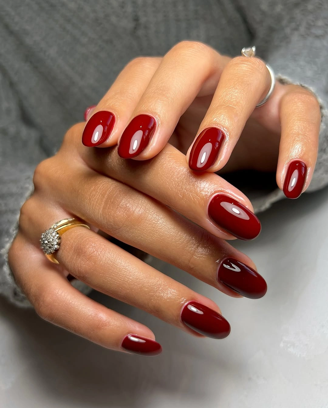 fall red nails 2026 Deep Cranberry Gloss For Everyday Elegance