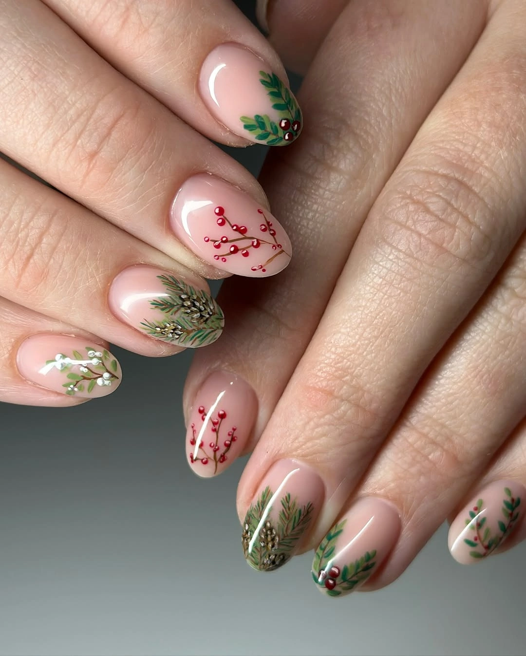 fall short almond nails 2026 Elegant Woodland Branch Accents