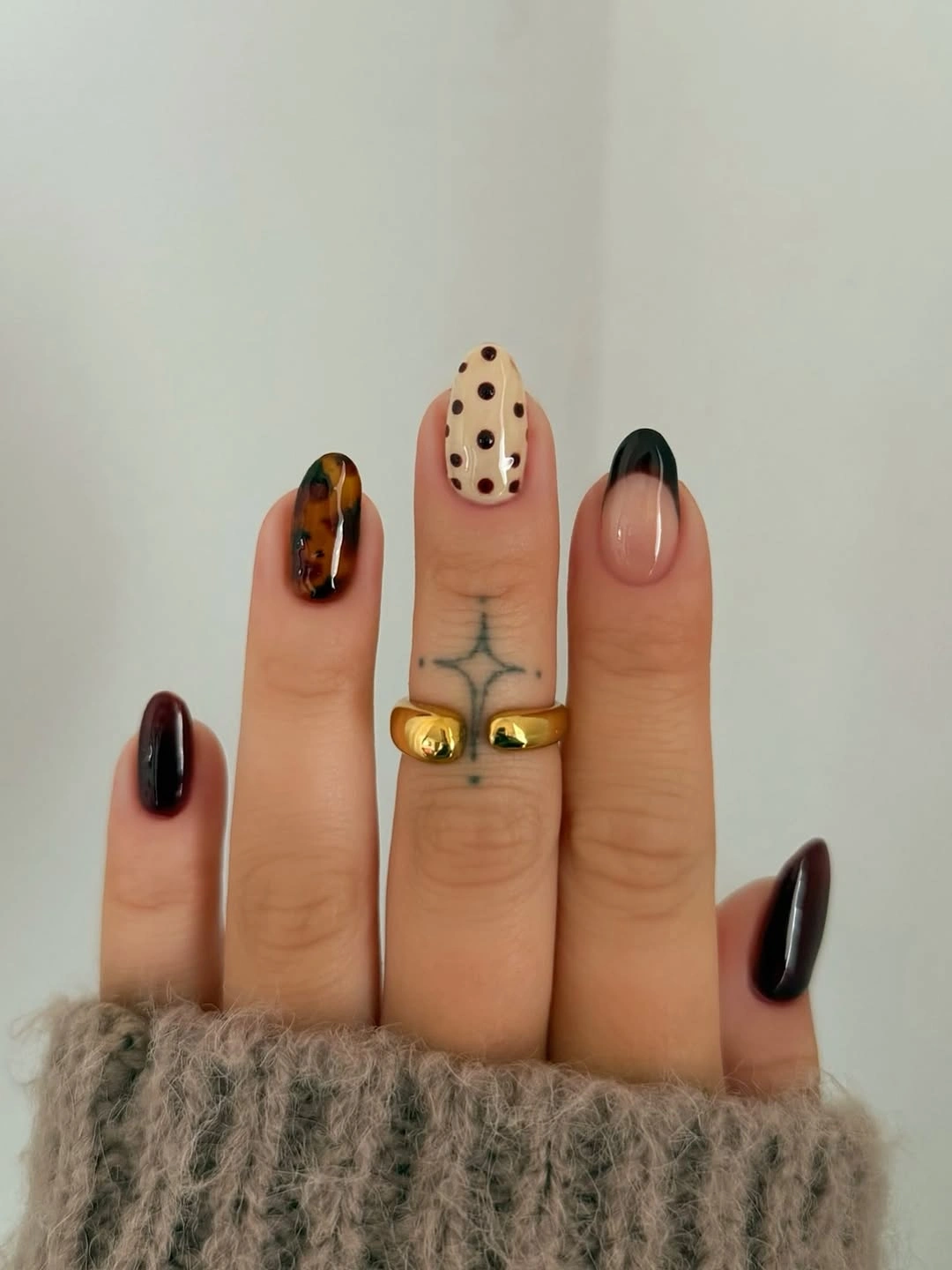 fall short almond nails 2026 Modern Mix And Match Autumn Nails