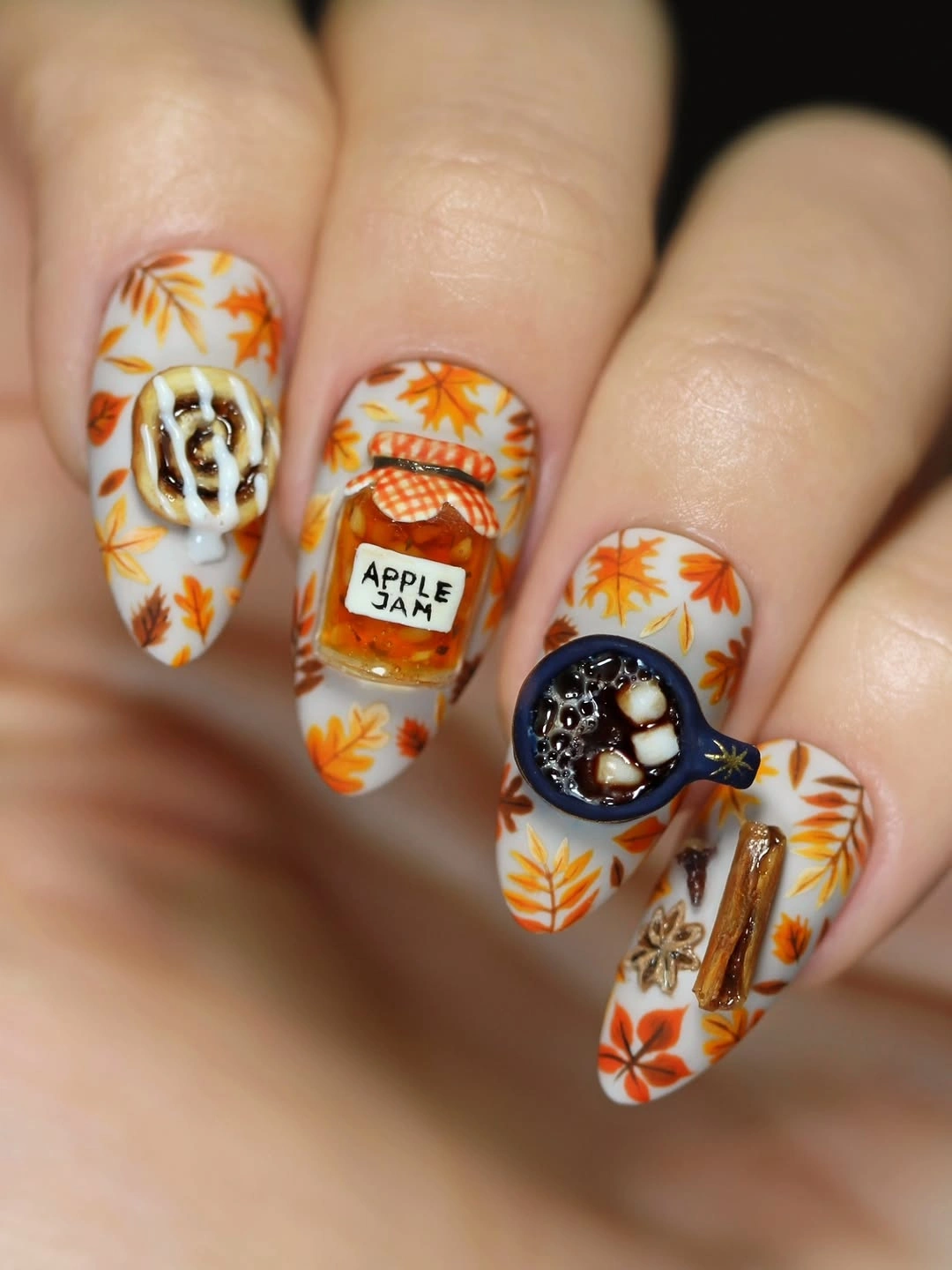 halloween nails designs 2026 Cozy Autumn Treat Nails