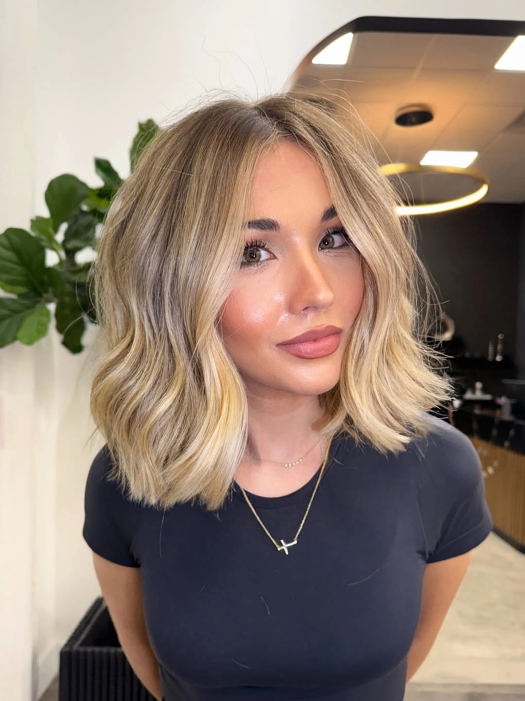 lob haircut ideas Dimensional Blonde Wavy Lob