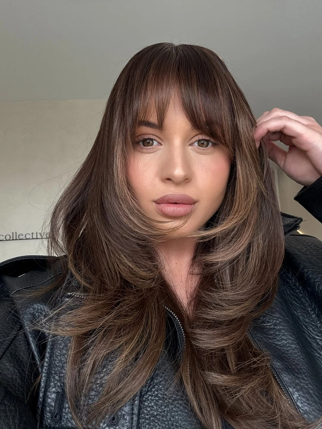 middle parting hairstyles Face Framing Layers With Soft Curtain Fringe
