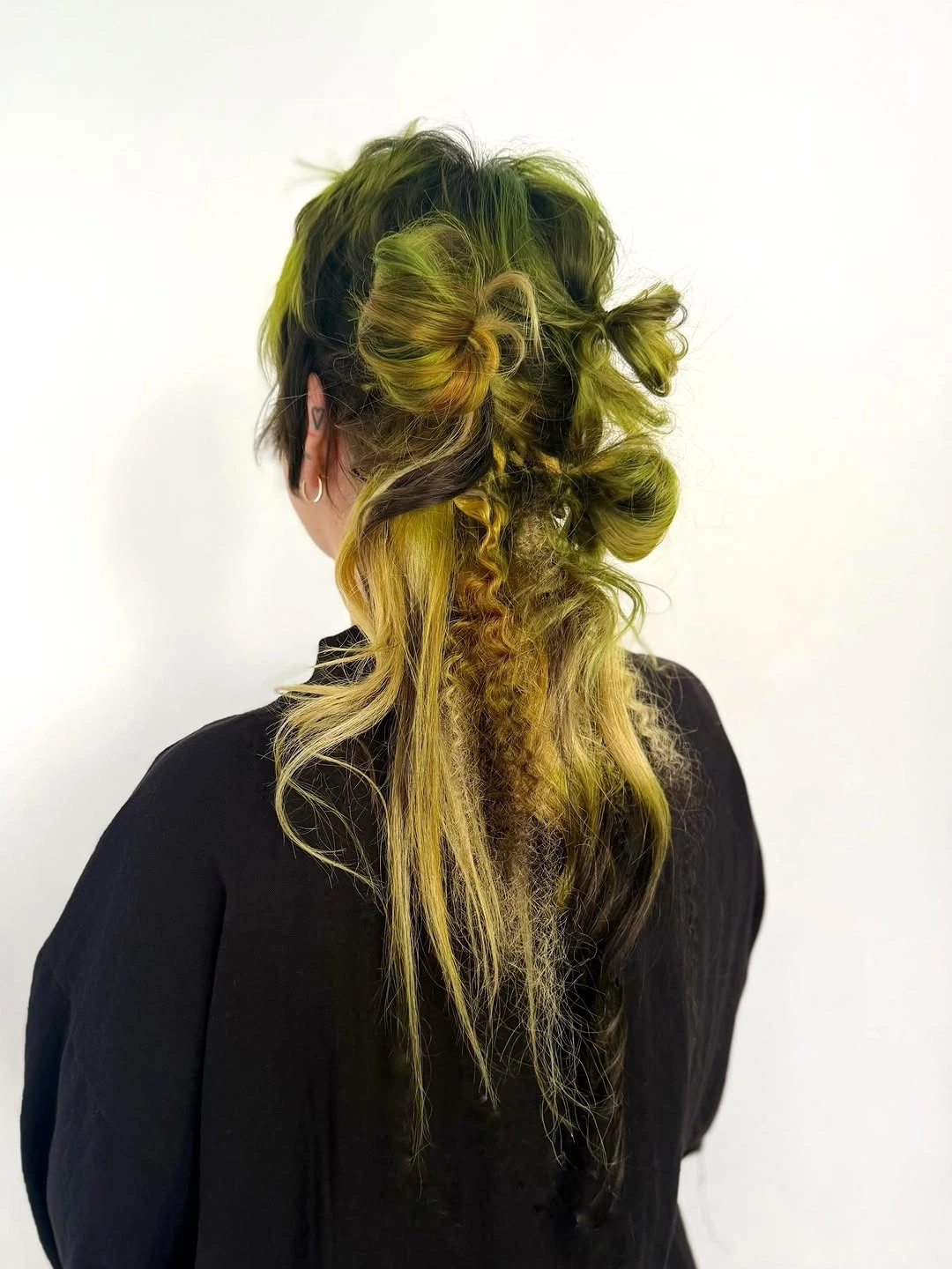 october hair colour ideas 2026 Acid Green Hidden Color