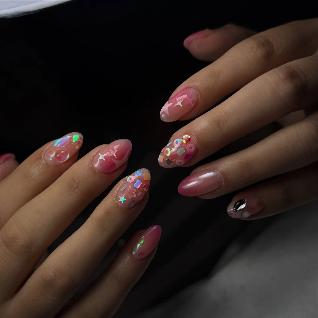 october nail colours 2026 Playful Pink Charm Nails
