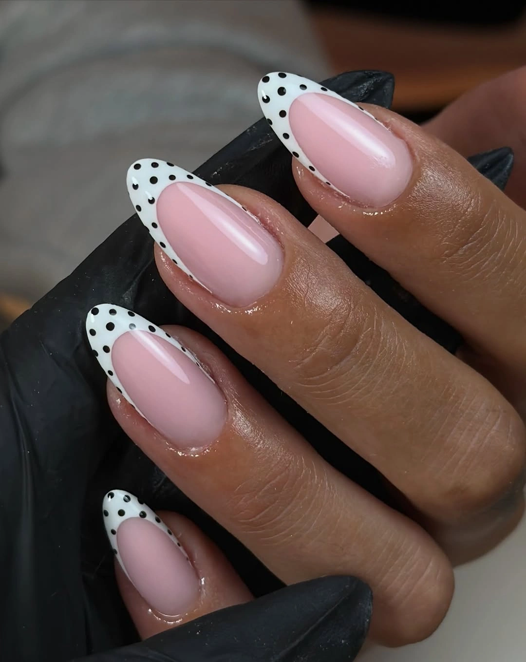polka dot fall nails 2026 Polka Dot White French Tips