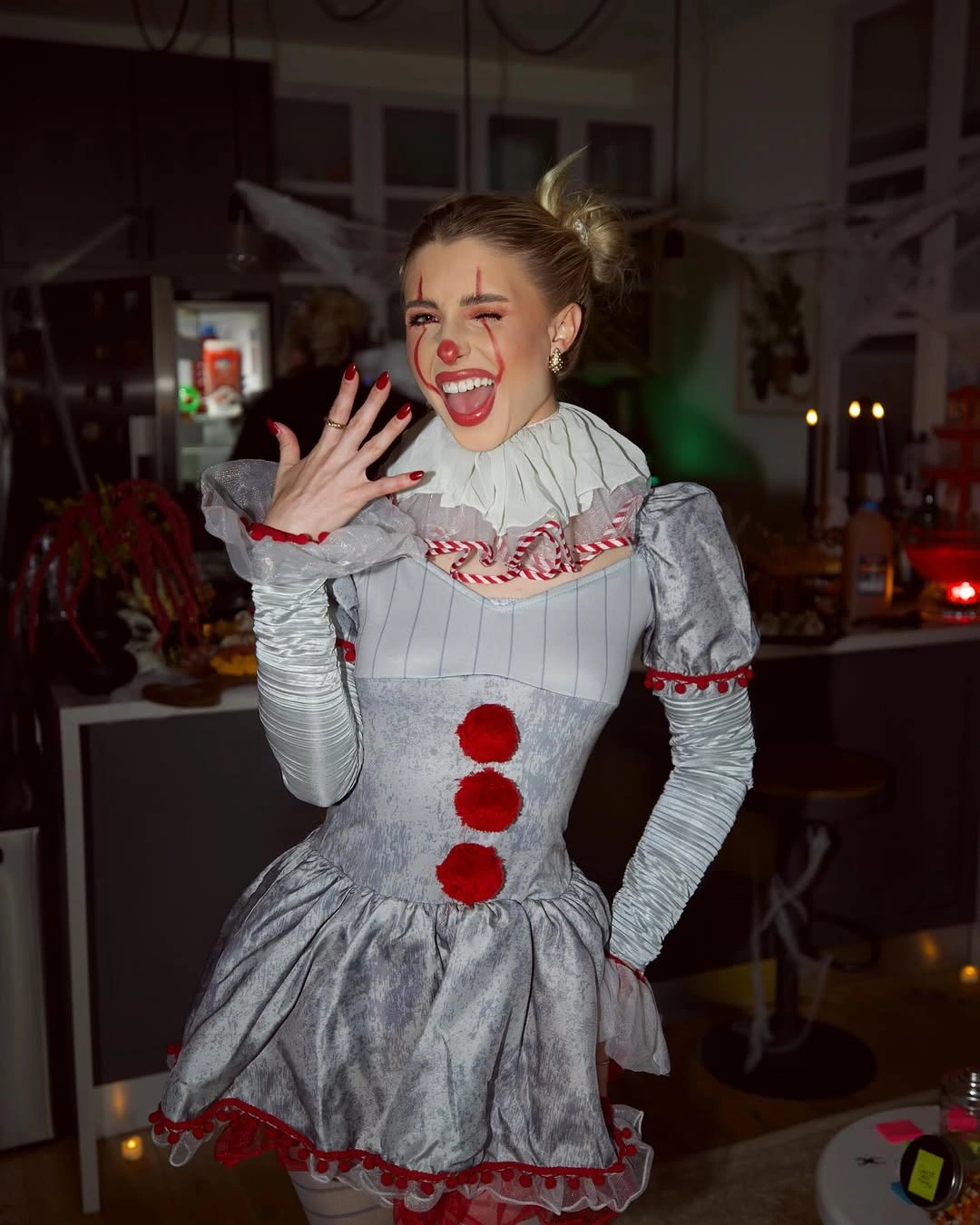 trendy halloween outfits 2026 Silver Horror Clown