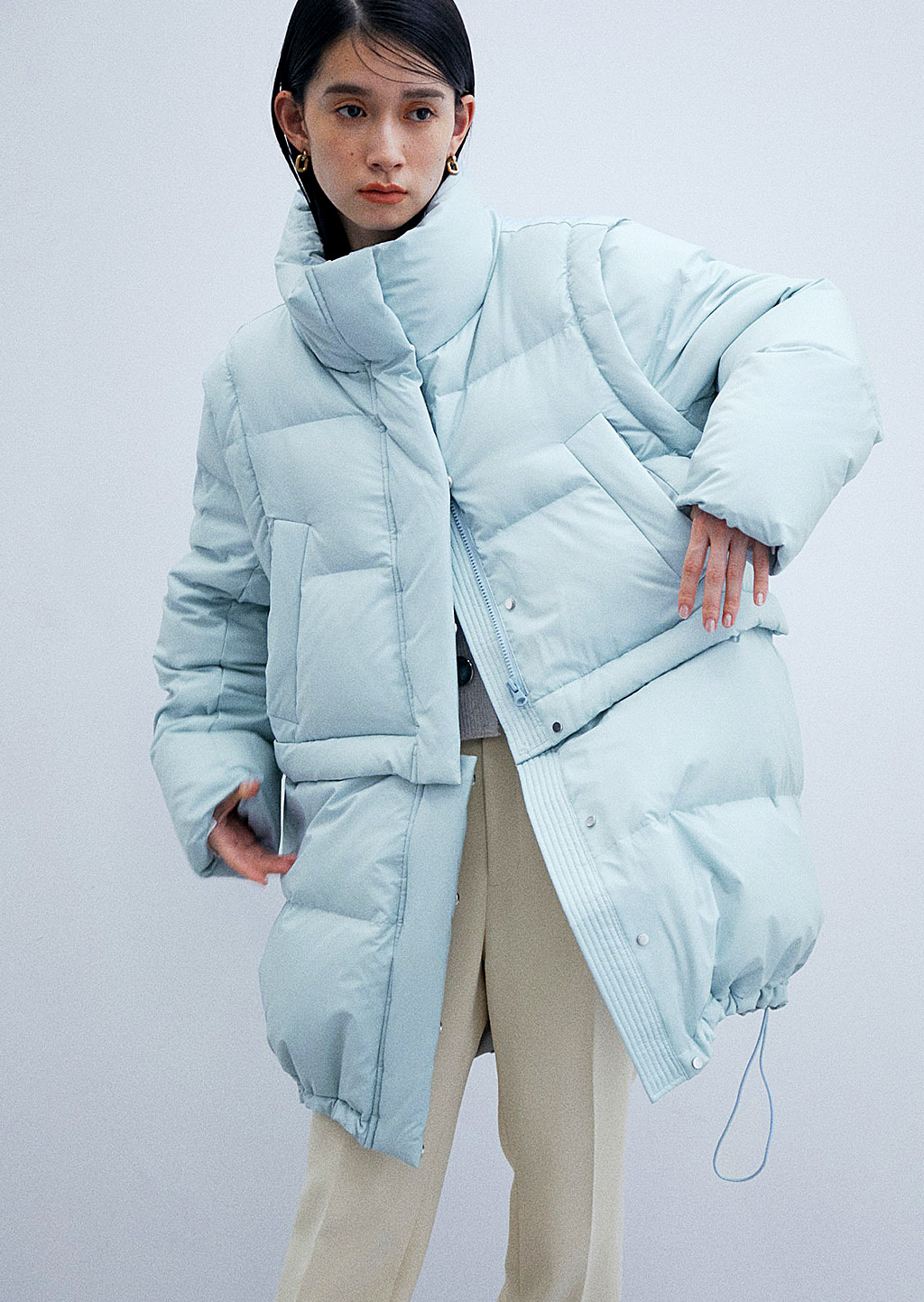 Light Blue Puffer Jacket for Casual Days — Japan Winter Outfits