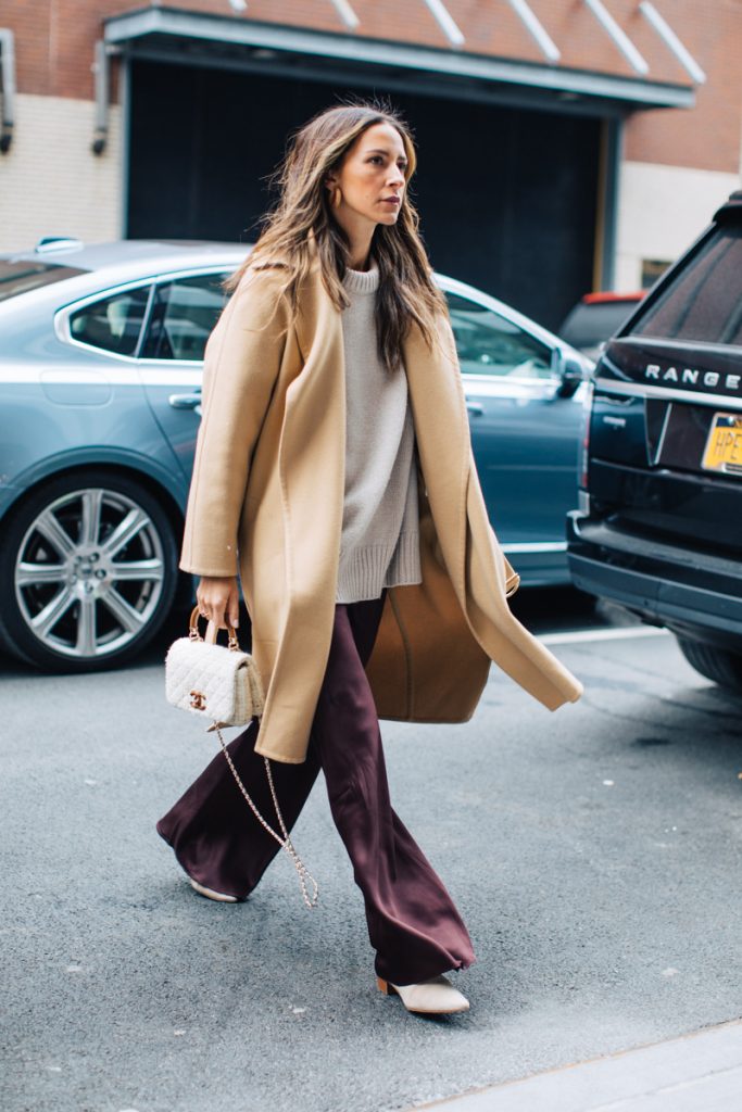 Light Beige Heeled Mules Outfit Idea — Neutral Winter Outfits