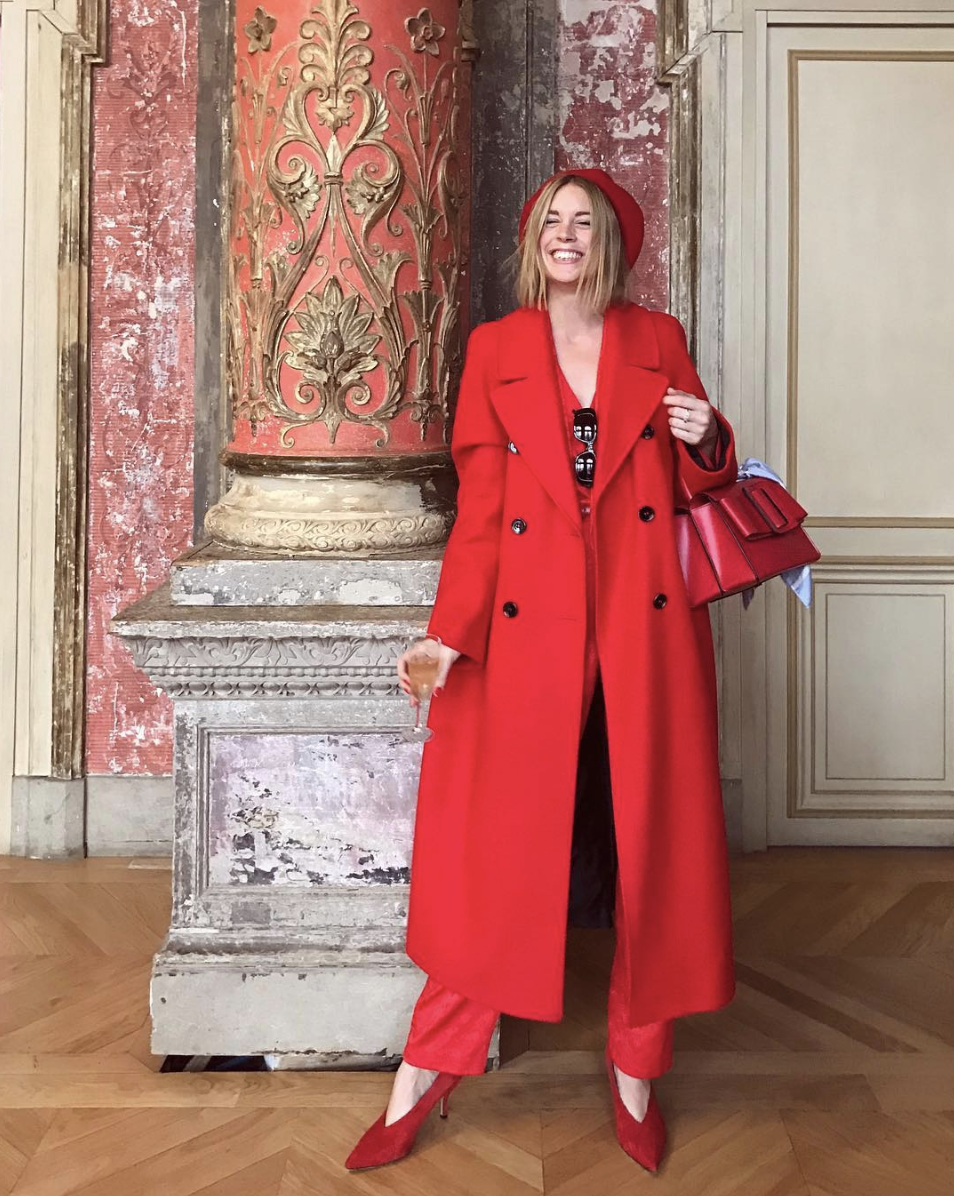 Monochromatic Power: Red Beret in a Bold Statement Outfit — Beret Outfits