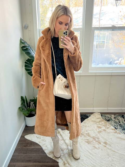 The Best Winter Outfit? A Sweater Dress + Boots - The Mom Edit