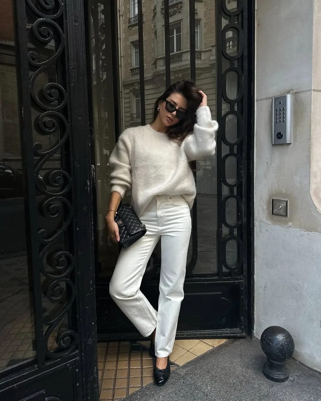 Cream Knit Sweater and White Jeans for a Cozy Church Ensemble Cream Knit Sweater and White Jeans for a Cozy Church Ensemble — Winter Church Outfits