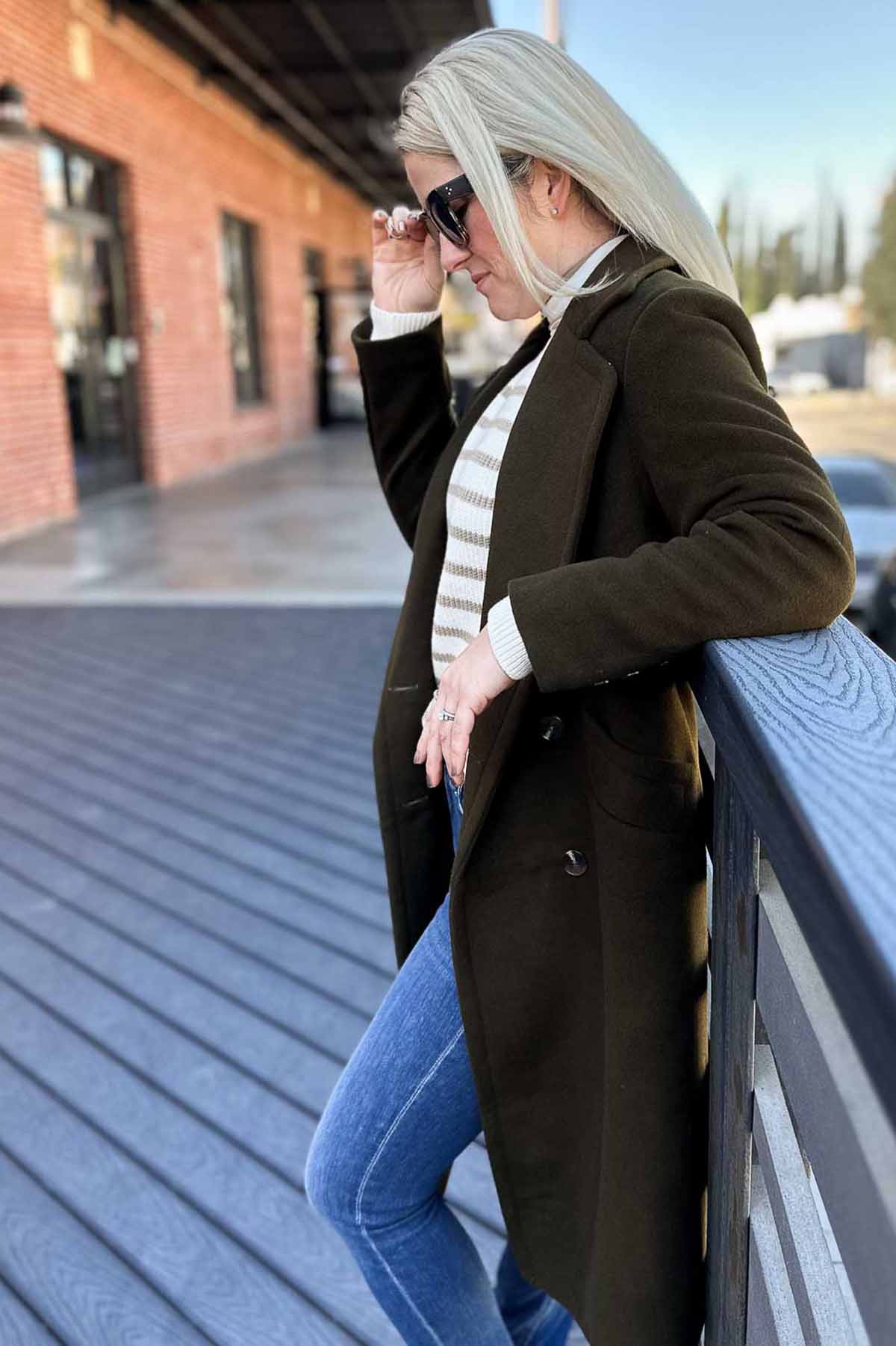 Cream Cardigan with Light Blue Jeans — Winter Capsule Wardrobe
