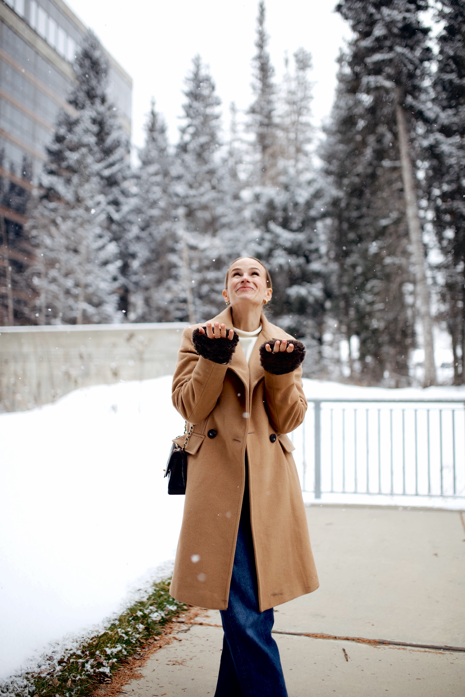 Classic Winter Layering: Camel Coat and Denim Classic Winter Layering: Camel Coat and Denim — Winter Dinner Outfits