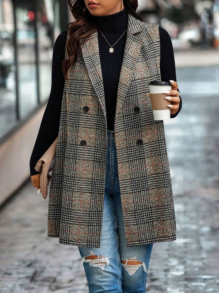 Statement Plaid Vest Over a Sleek Turtleneck — Winter Teacher Outfits