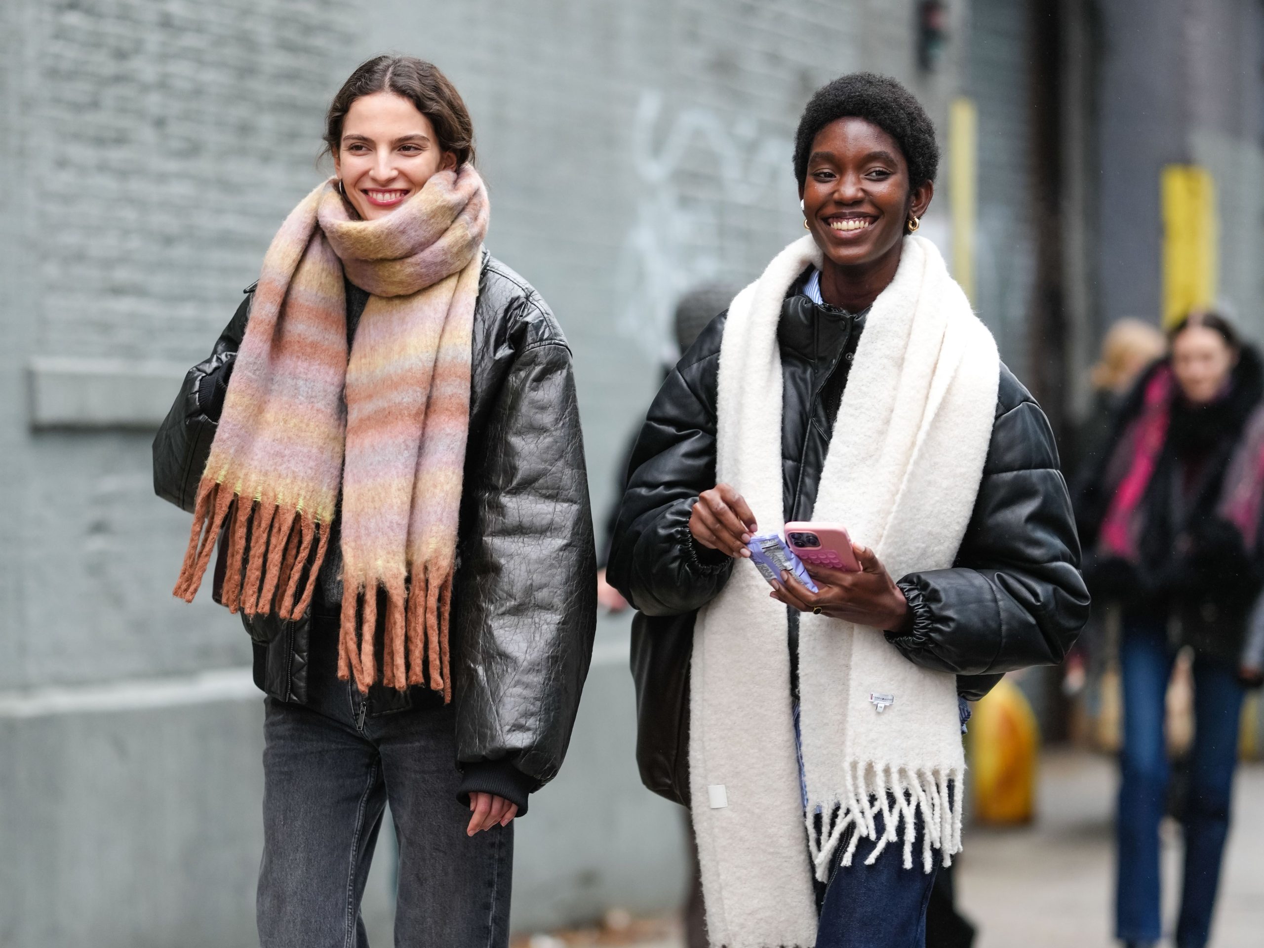 Edgy Urban Explorer: Leather Bomber with Statement Scarf Edgy Urban Explorer: Leather Bomber with Statement Scarf — Winter Travel Outfits