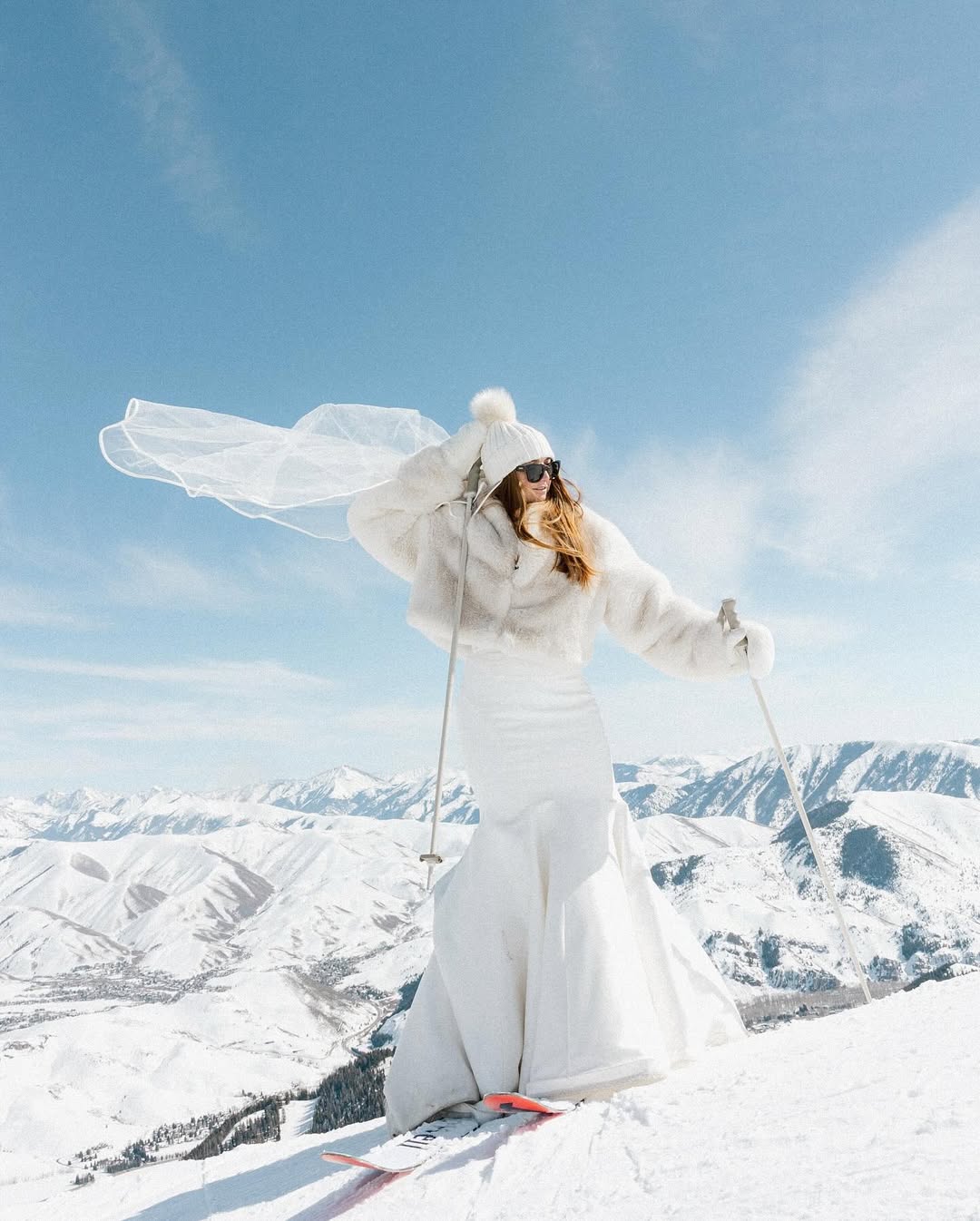 Bridal Winter Wonderland Photoshoot with Faux Fur Accent — Winter Photoshoot Outfits