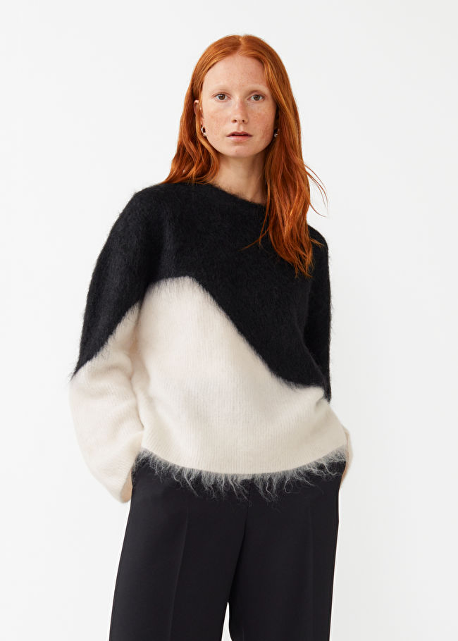 Fuzzy Knit Sweater and Wide-Leg Trousers for a Birthday Fuzzy Knit Sweater and Wide-Leg Trousers for a Birthday — Winter Birthday Outfits