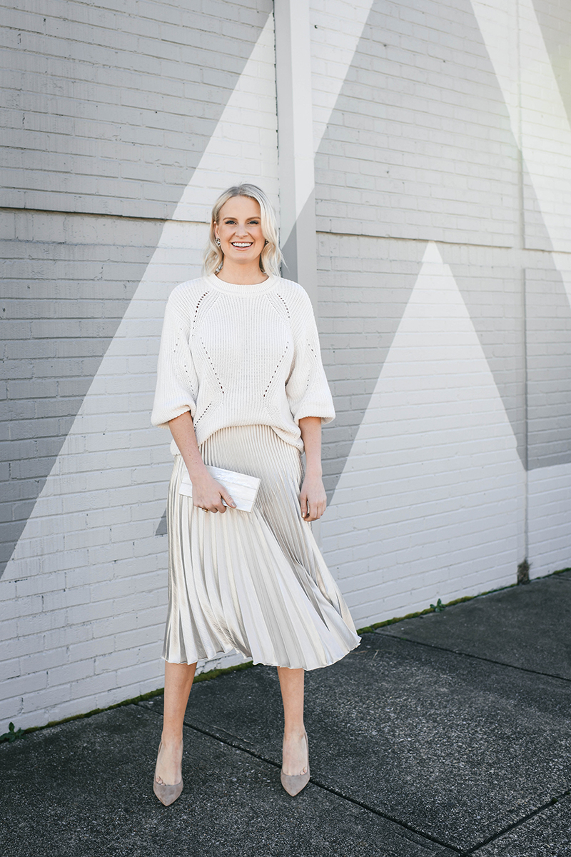 Cropped Sweater Outfit Idea — Winter White Outfits