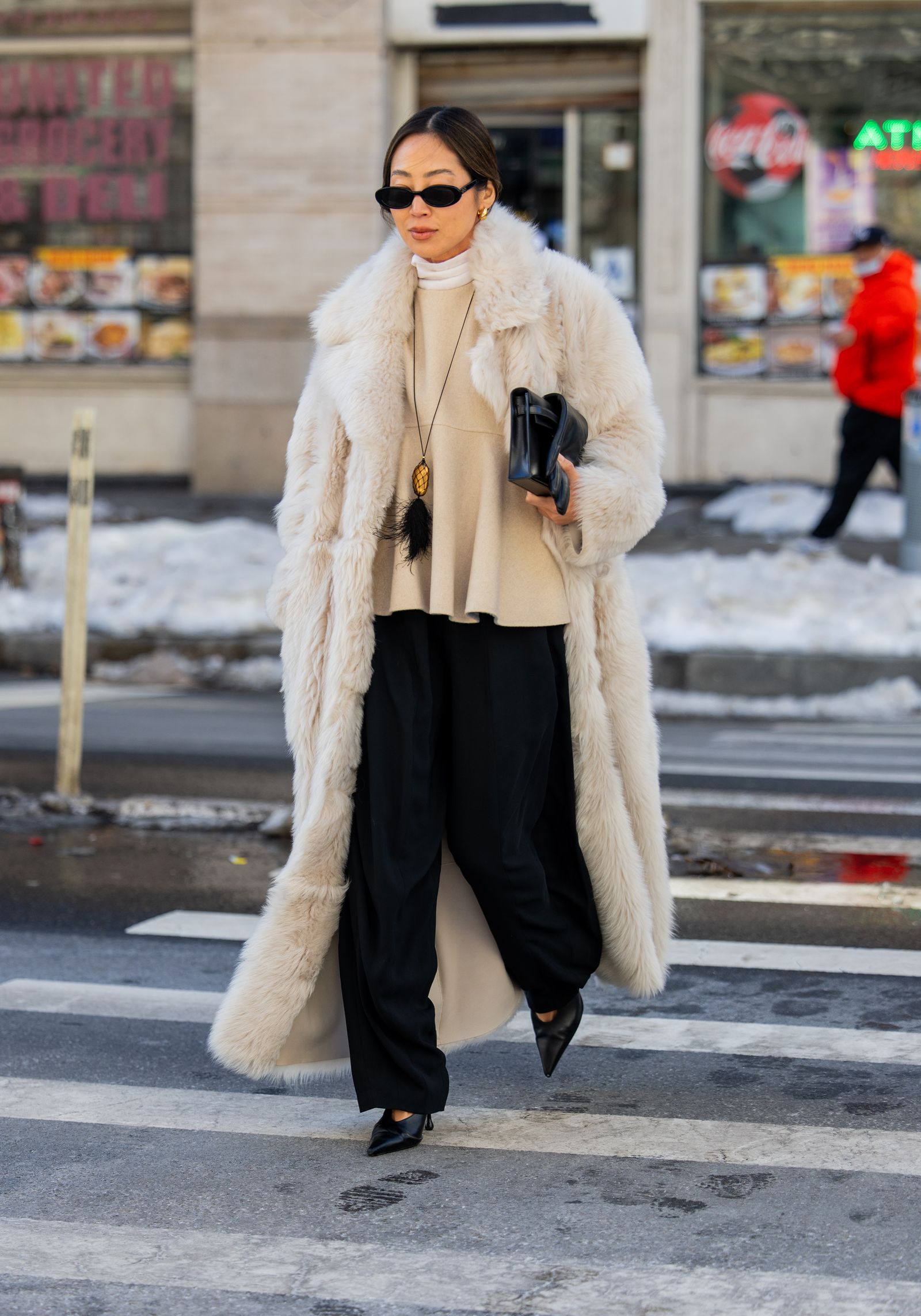 Luxurious Faux Fur Coat for Elevated City Evenings — NYC Winter Outfits