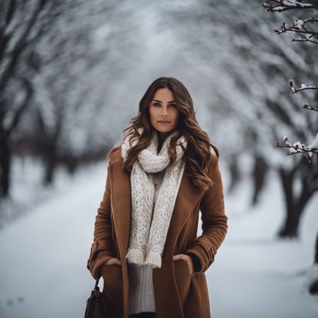 Brown Wool Coat and Cable Knit Scarf: Classic Scandinavian Warmth — Scandinavian Winter Outfits