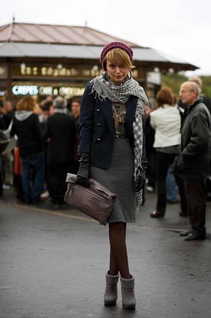 Chic Layers: Dress, Blazer, and Bold Accessories Chic Layers: Dress, Blazer, and Bold Accessories — Winter Travel Outfits