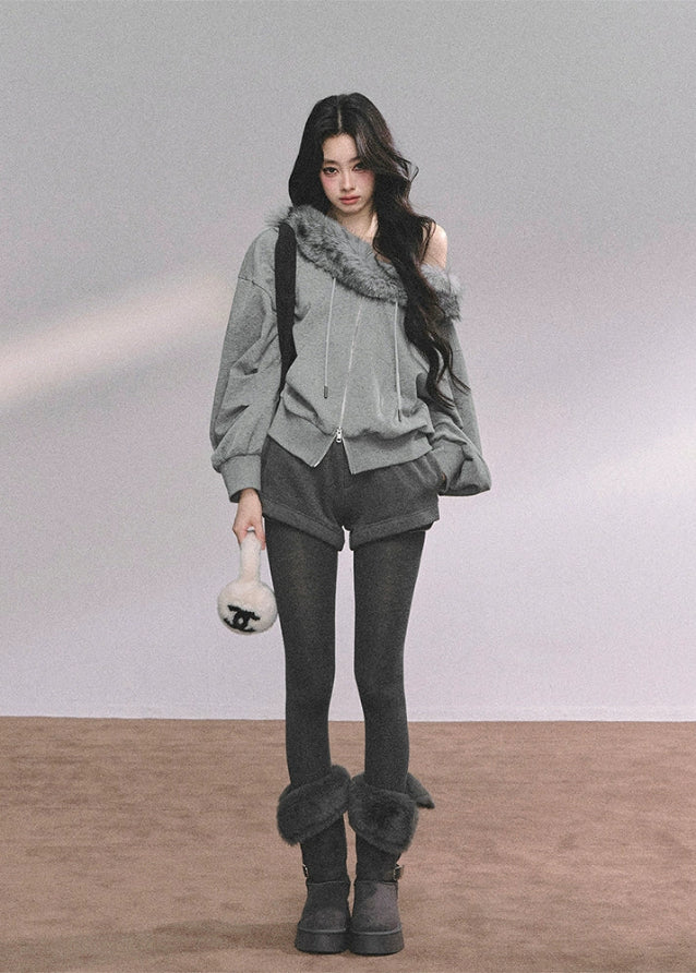 Nordic Neige Fur-Trimmed Winter Set – nowa