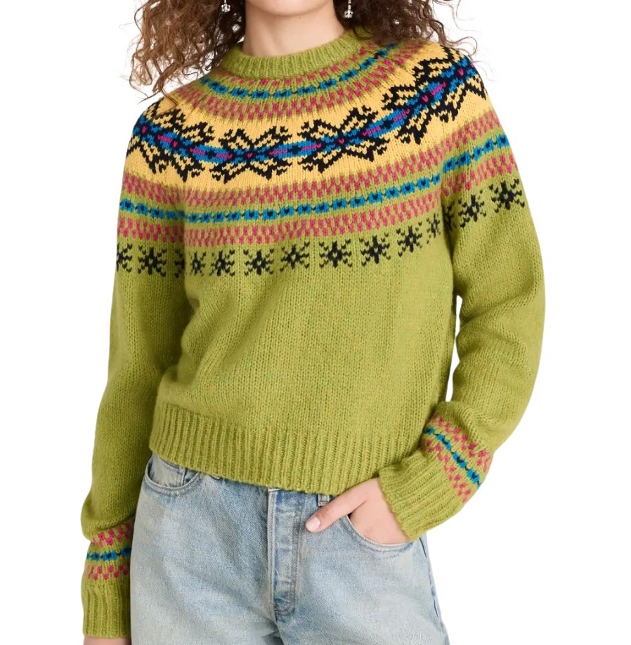 Eye-Catching Lime Green Fair Isle Sweater Eye-Catching Lime Green Fair Isle Sweater — Fair Isle Sweater Outfits