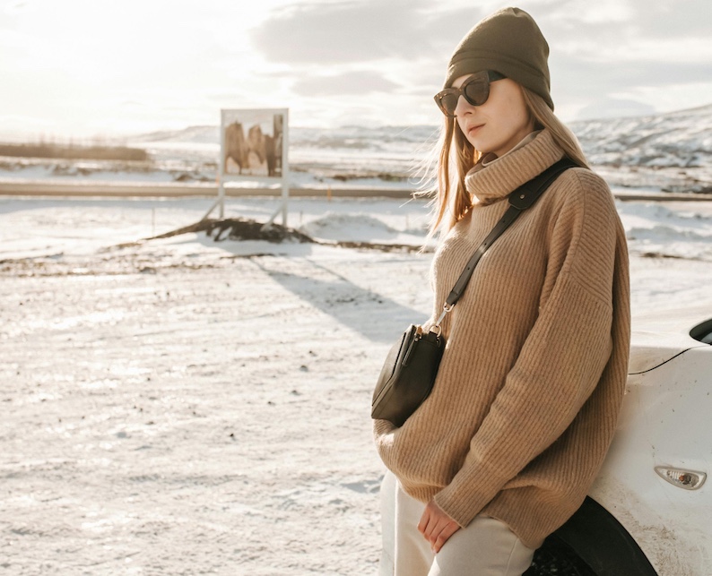 Chunky Camel Turtleneck for Travel Comfort — Iceland Winter Outfits