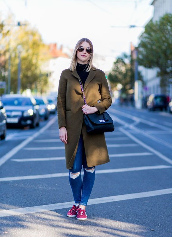 Red Sneakers Outfit Idea Red Sneakers Outfit Idea — Winter Layering Outfits