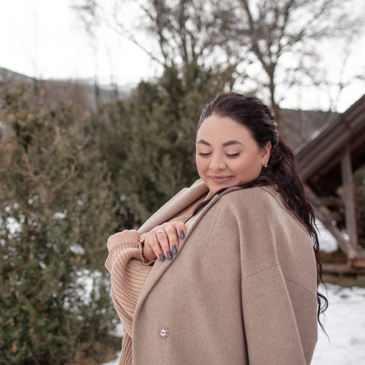Tan Ankle Boots Outfit Idea — Winter Outfits for Plus Size Women