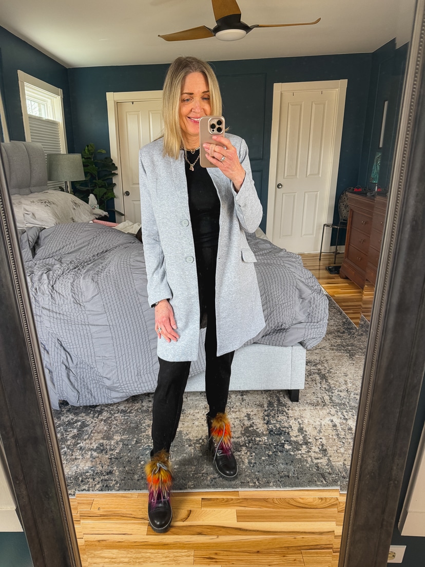 Knit Blazer Over Athleisure for a Polished Touch — Winter Athleisure Outfits